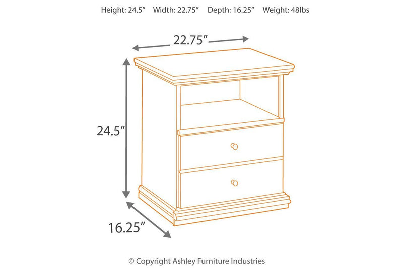 Maribel Black One Drawer Nightstand - Lara FurnitureNightstand