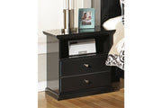 Maribel Black One Drawer Nightstand - Lara FurnitureNightstand