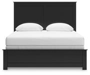 Maribel Black Queen Panel Bed, Dresser, Mirror, Chest and 2 Nightstands - B138B76