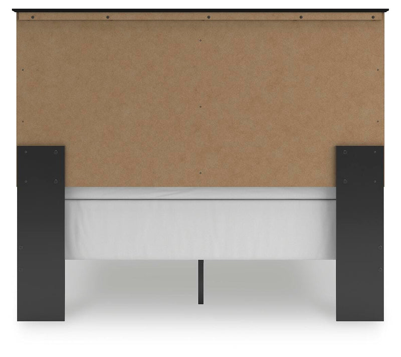 Maribel Black Queen Panel Bed, Dresser, Mirror, Chest and Nightstand - B138B75
