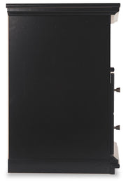 Maribel Black Queen Panel Bed, Dresser, Mirror, Chest and Nightstand - B138B75