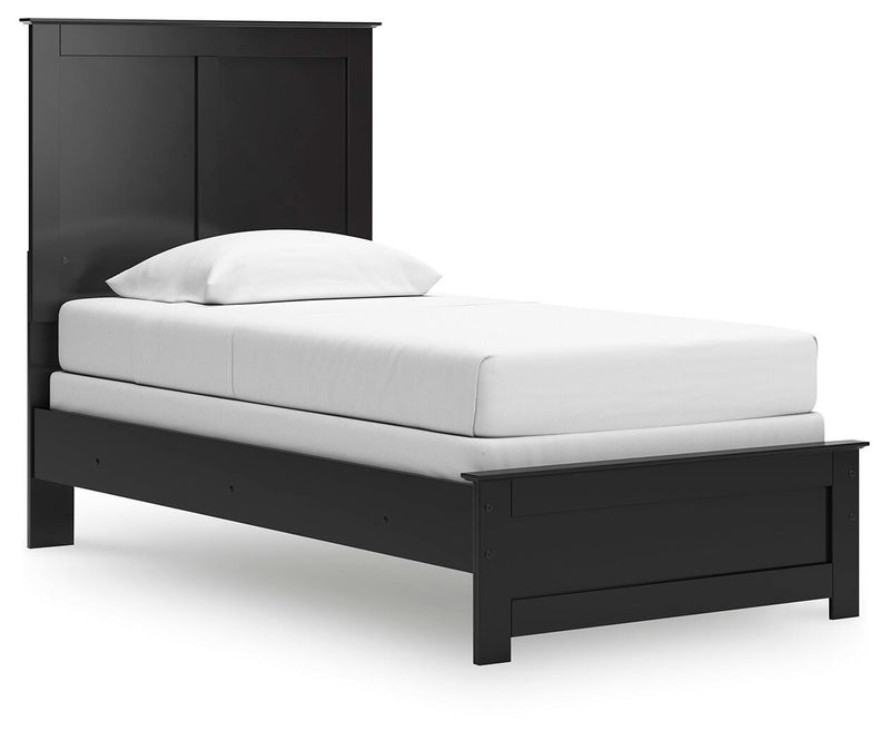 Maribel Black Twin Panel Bed, Dresser, Mirror and Nightstand - B138B61