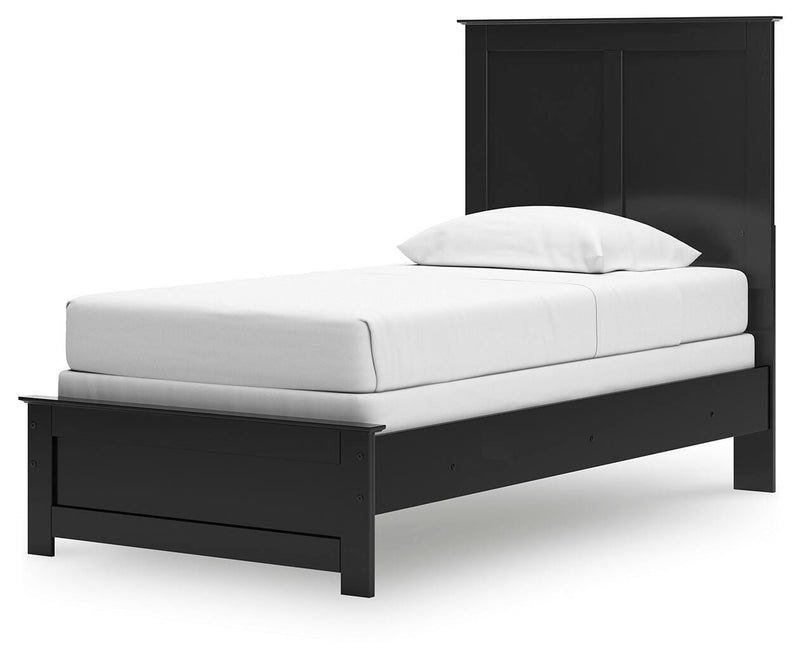 Maribel Black Twin Panel Bed, Dresser, Mirror and Nightstand - B138B61