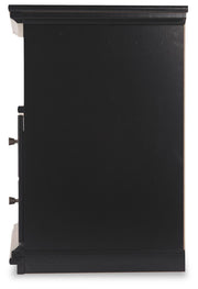 Maribel Black Twin Panel Bed, Dresser, Mirror and Nightstand - B138B61