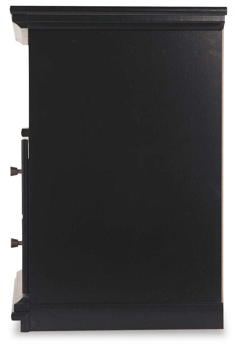 Maribel Black Twin Panel Bed, Dresser, Mirror and Nightstand - B138B61