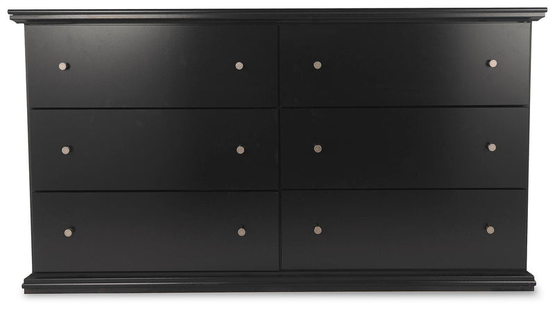 Maribel Full Panel Bed and Dresser in Black - PKG021537