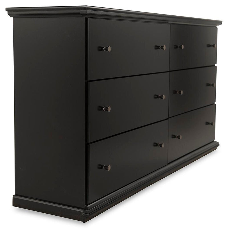 Maribel Full Panel Bed and Dresser in Black - PKG021537