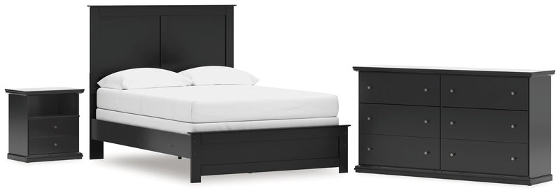 Maribel Full Panel Bed with Dresser and Nightstand in Black from Ashley - Lara Furniture