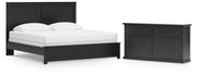 Maribel King Panel Bed and Dresser in Black - PKG021553