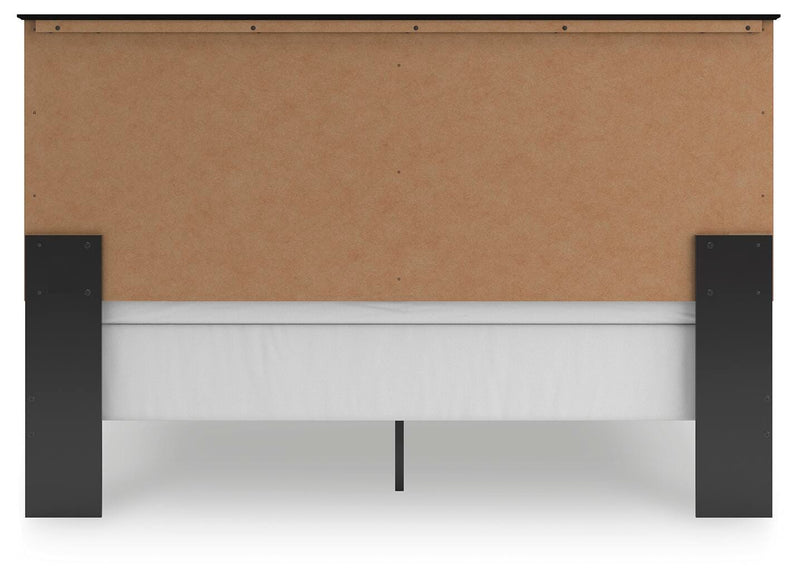 Maribel King Panel Bed, Dresser, Mirror and Chest in Black - PKG021551