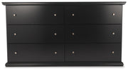 Maribel King Panel Bed with Dresser and Nightstand in Black from Ashley - Lara Furniture