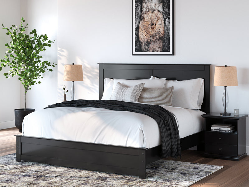 Maribel King Panel Bed with Dresser and Nightstand in Black from Ashley - Lara Furniture