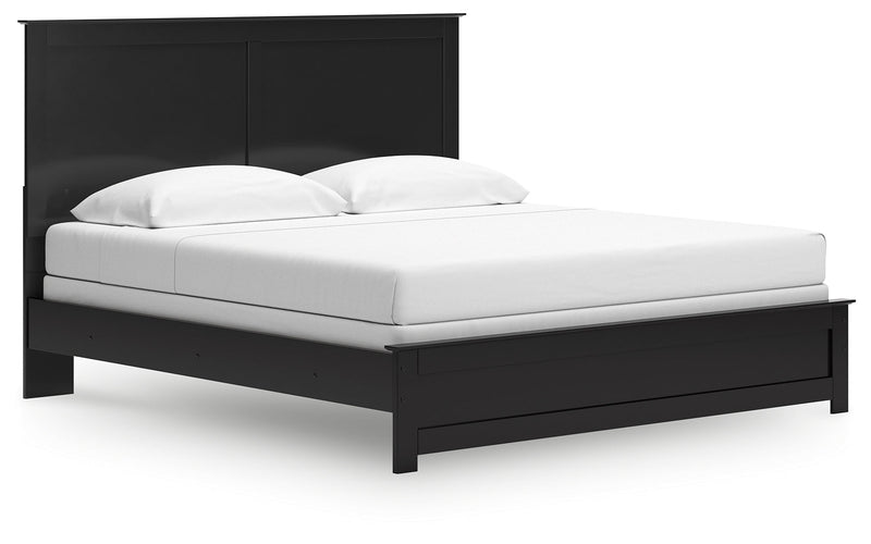 Maribel King Panel Bed with Dresser and Nightstand in Black from Ashley - Lara Furniture