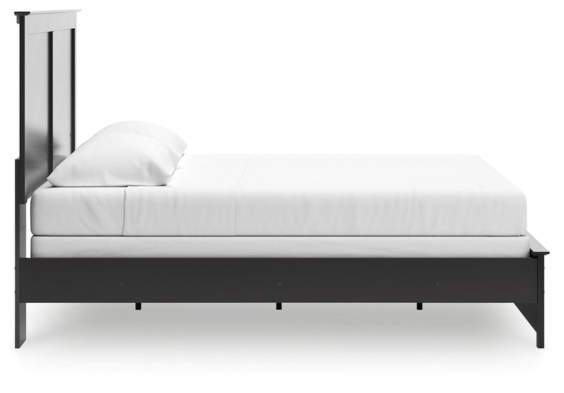 Maribel King Panel Bed with Dresser and Nightstand in Black from Ashley - Lara Furniture