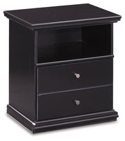 Maribel King Panel Bed with Mirrored Dresser and Nightstand in Black from Ashley - Lara Furniture