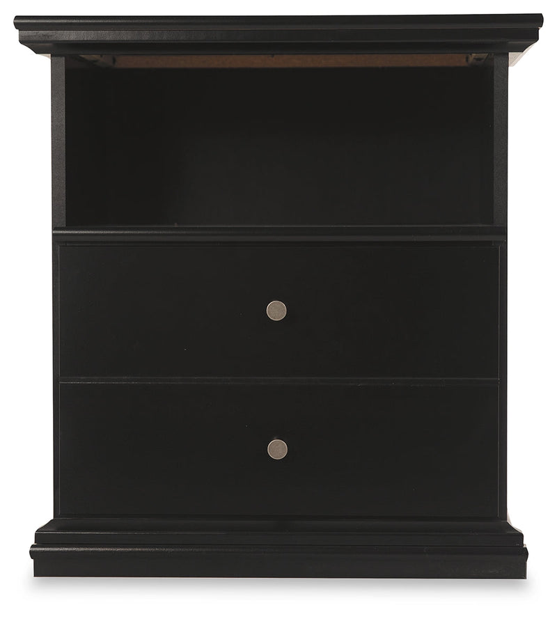 Maribel Queen Panel Bed with Dresser and Nightstand in Black from Ashley - Lara Furniture