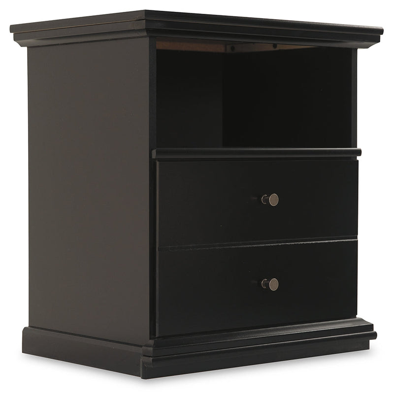 Maribel Queen Panel Bed with Dresser and Nightstand in Black from Ashley - Lara Furniture