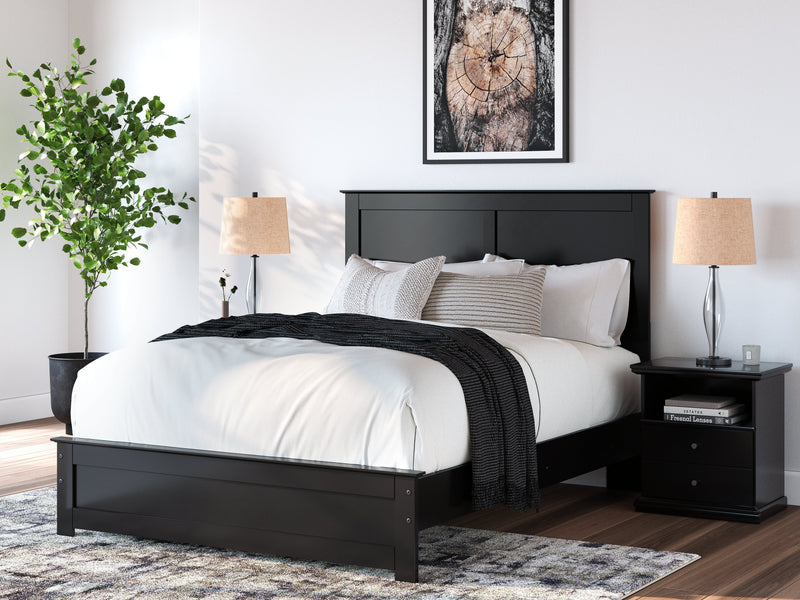 Maribel Queen Panel Bed with Dresser and Nightstand in Black from Ashley - Lara Furniture