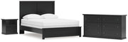 Maribel Queen Panel Bed with Dresser and Nightstand in Black from Ashley - Lara Furniture