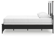 Maribel Queen Panel Bed with Mirrored Dresser in Black from Ashley - Lara Furniture