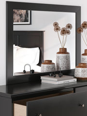 Maribel Twin Panel Bed, Dresser, Mirror and 2 Nightstands in Black - PKG021524