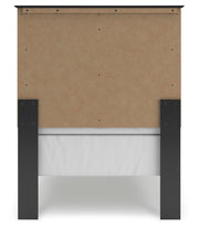 Maribel Twin Panel Bed, Dresser, Mirror, Chest and 2 Nightstands in Black - PKG021525