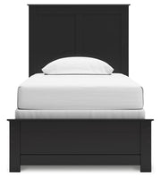 Maribel Twin Panel Bed with Dresser and Nightstand in Black from Ashley - Lara Furniture