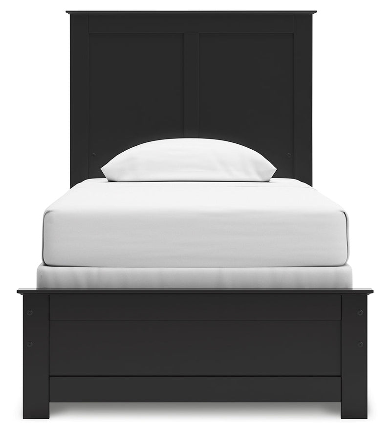 Maribel Twin Panel Bed with Dresser and Nightstand in Black from Ashley - Lara Furniture