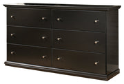 Maribel Twin Panel Bed with Dresser and Nightstand in Black from Ashley - Lara Furniture