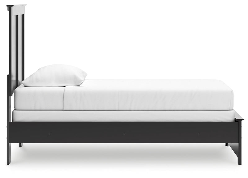 Maribel Twin Panel Bed with Dresser and Nightstand in Black from Ashley - Lara Furniture