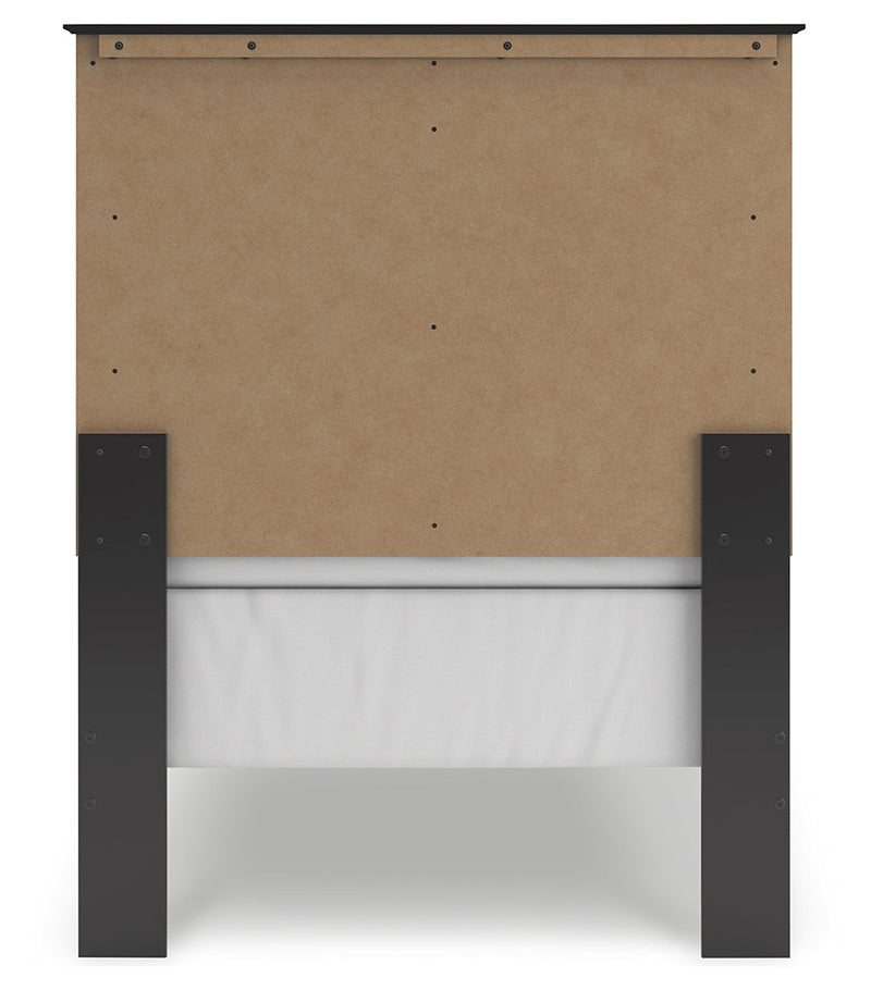 Maribel Twin Panel Bed with Dresser and Nightstand in Black from Ashley - Lara Furniture