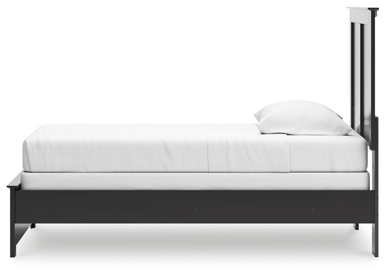 Maribel Twin Panel Bed with Dresser and Nightstand in Black from Ashley - Lara Furniture