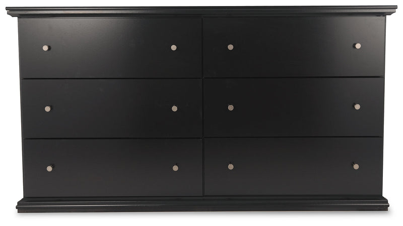 Maribel Twin Panel Bed with Dresser and Nightstand in Black from Ashley - Lara Furniture