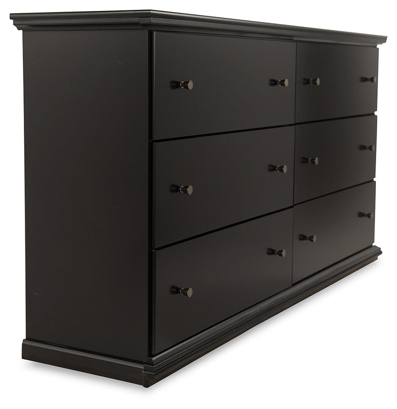 Maribel Twin Panel Bed with Dresser and Nightstand in Black from Ashley - Lara Furniture