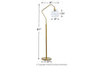Marilee Antique Brass Finish Floor Lamp - Gate FurnitureFloor Lamps