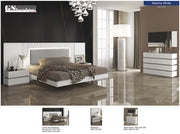 Marina White Bed Queen - Lara FurnitureQueen Bed