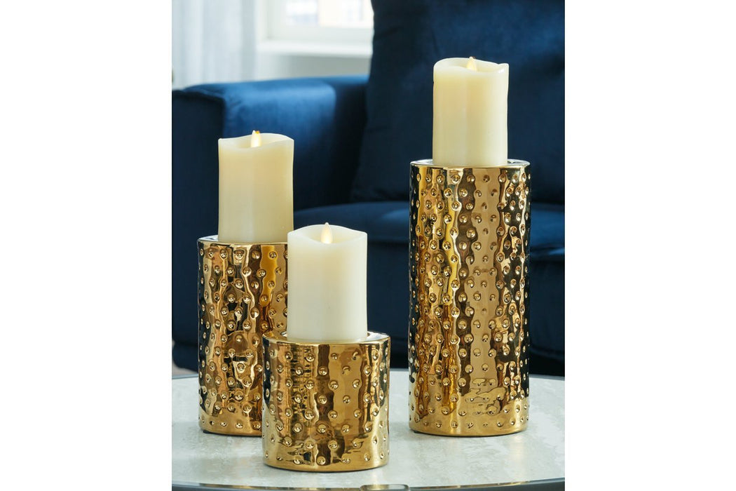 Marisa Gold Finish Candle Holder (Set of 2) - Gate FurnitureOther Products