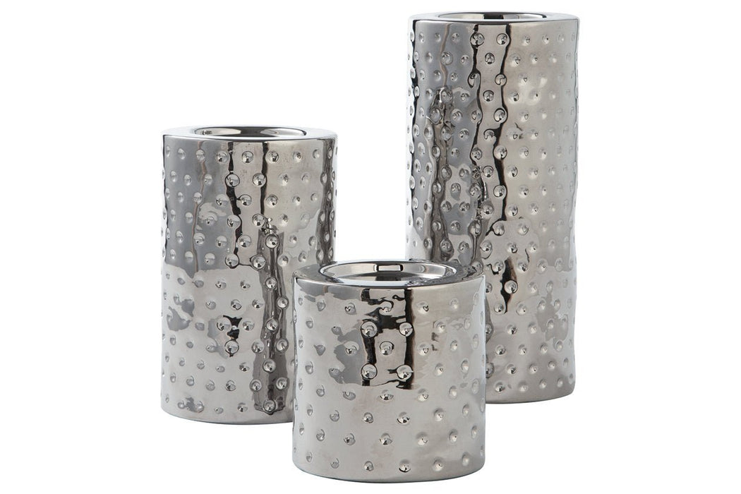 Marisa Silver Finish Candle Holder (Set of 3) - Gate FurnitureOther Products