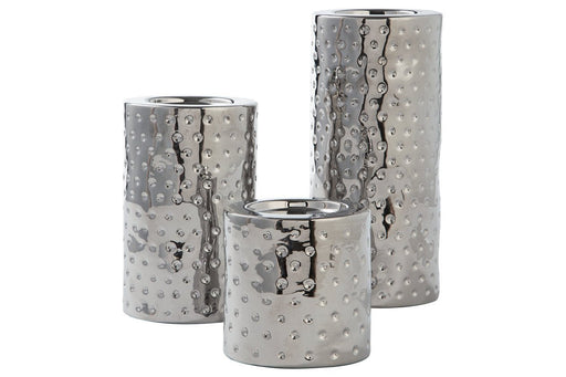 Marisa Silver Finish Candle Holder (Set of 3) - Gate FurnitureOther Products