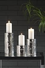 Marisa Silver Finish Candle Holder (Set of 3) - Gate FurnitureOther Products