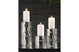 Marisa Silver Finish Candle Holder (Set of 3) - Gate FurnitureOther Products