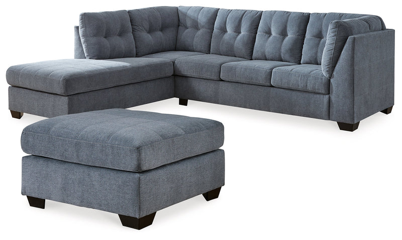 Marleton Denim 2-Piece Sectional with Ottoman from Ashley - Lara Furniture