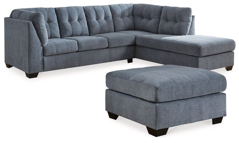 Marleton Denim 2-Piece Sectional with Ottoman from Ashley - Lara Furniture