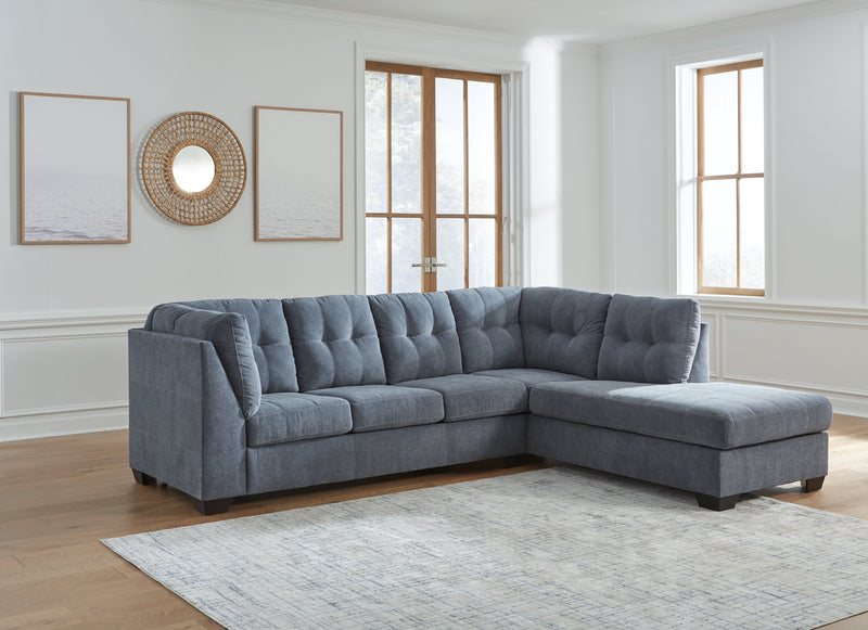 Marleton Denim 2-Piece Sectional with Ottoman from Ashley - Lara Furniture