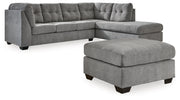 Marleton Gray 2-Piece Sectional with Ottoman from Ashley - Lara Furniture