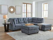 Marleton Denim 2-Piece Sleeper Sectional with Ottoman from Ashley - Lara Furniture