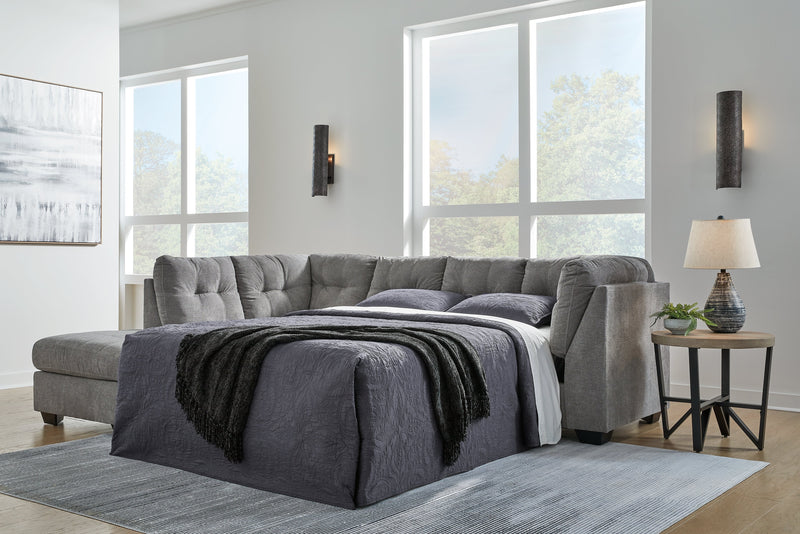 Marleton Gray 2-Piece Sleeper Sectional with Ottoman from Ashley - Lara Furniture
