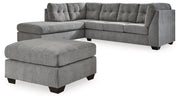 Marleton Gray 2-Piece Sleeper Sectional with Ottoman from Ashley - Lara Furniture