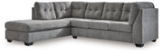 Marleton Gray 2-Piece Sleeper Sectional with Ottoman from Ashley - Lara Furniture