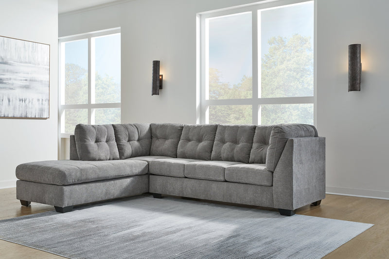 Marleton Gray 2-Piece Sleeper Sectional with Ottoman from Ashley - Lara Furniture